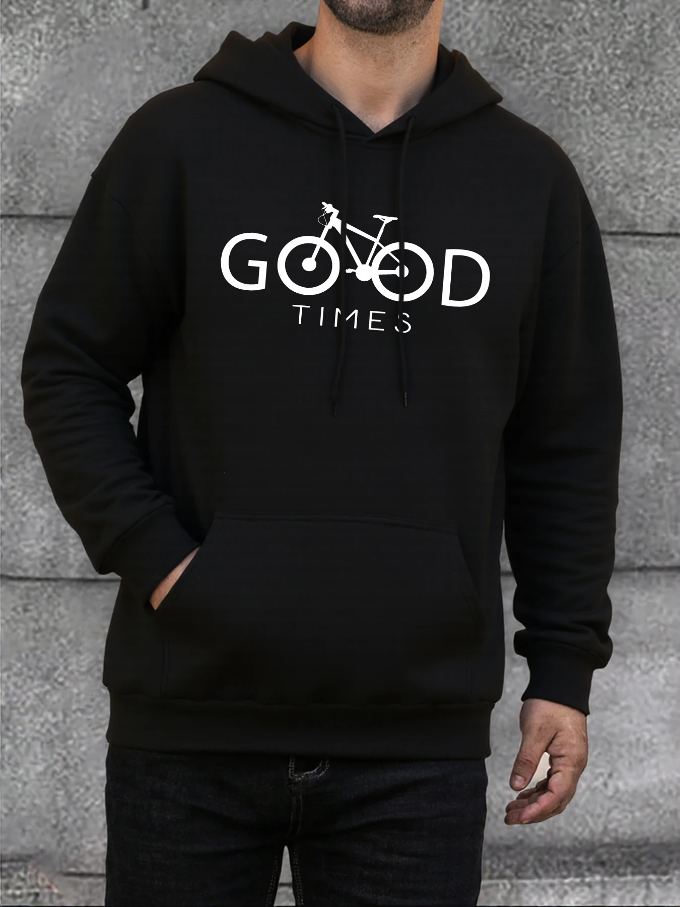 Good Times Print Herren Sweatshirt Street Fleece Hoodie Mode Oversize Hoody Herbst Lässig Bequeme Pullover Tops Mann