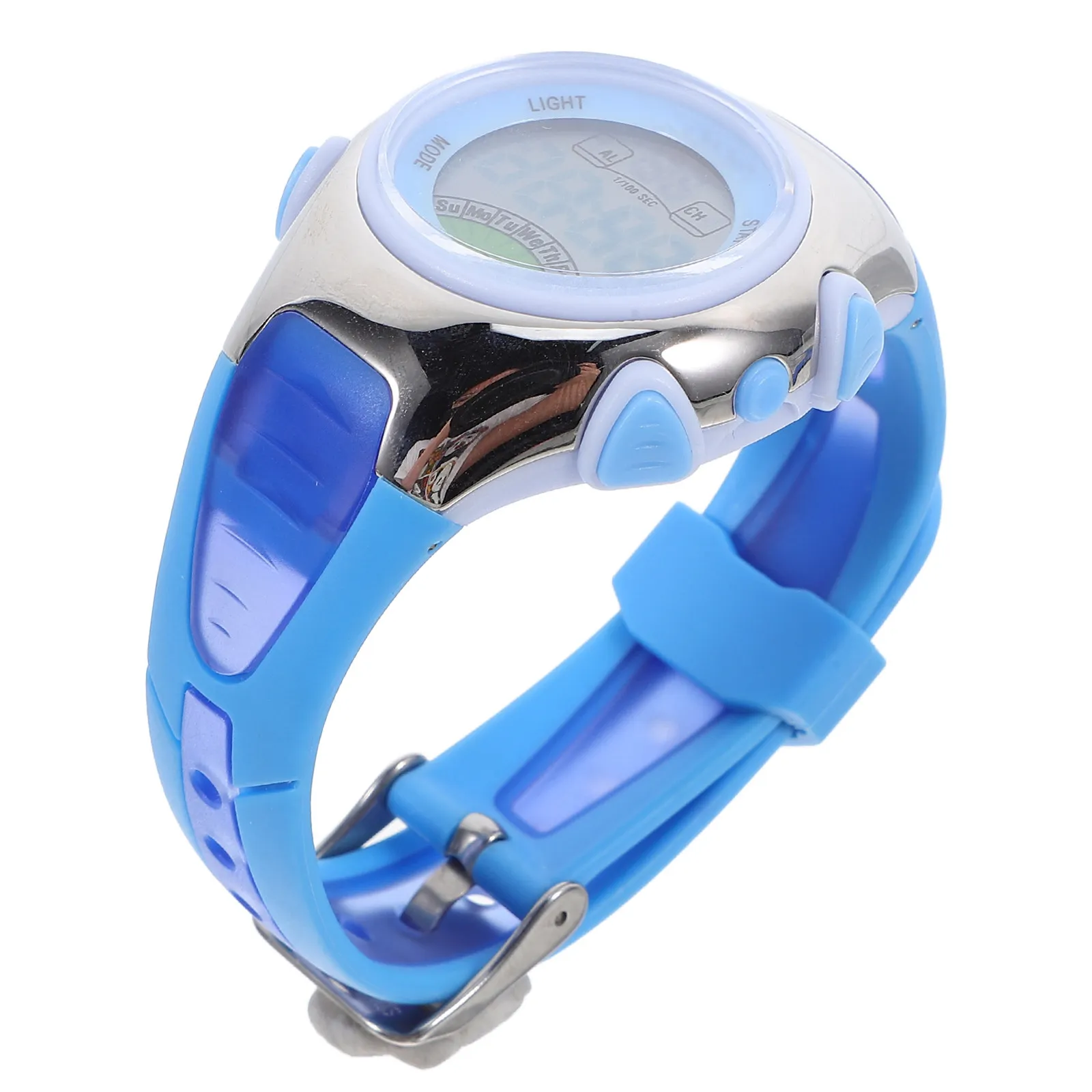 Pse-219 Blue LED Digital Sports Watch for 30M Waterproof with Date Month Week Hour Minute Second Alarm