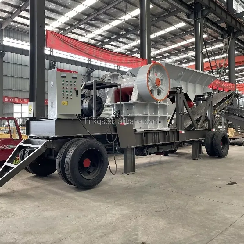Crawlermounted Mobile Crushing Plant High-performance Crushing of Ore Rock Pebbles and Granite Easy to Operate One-year Warranty
