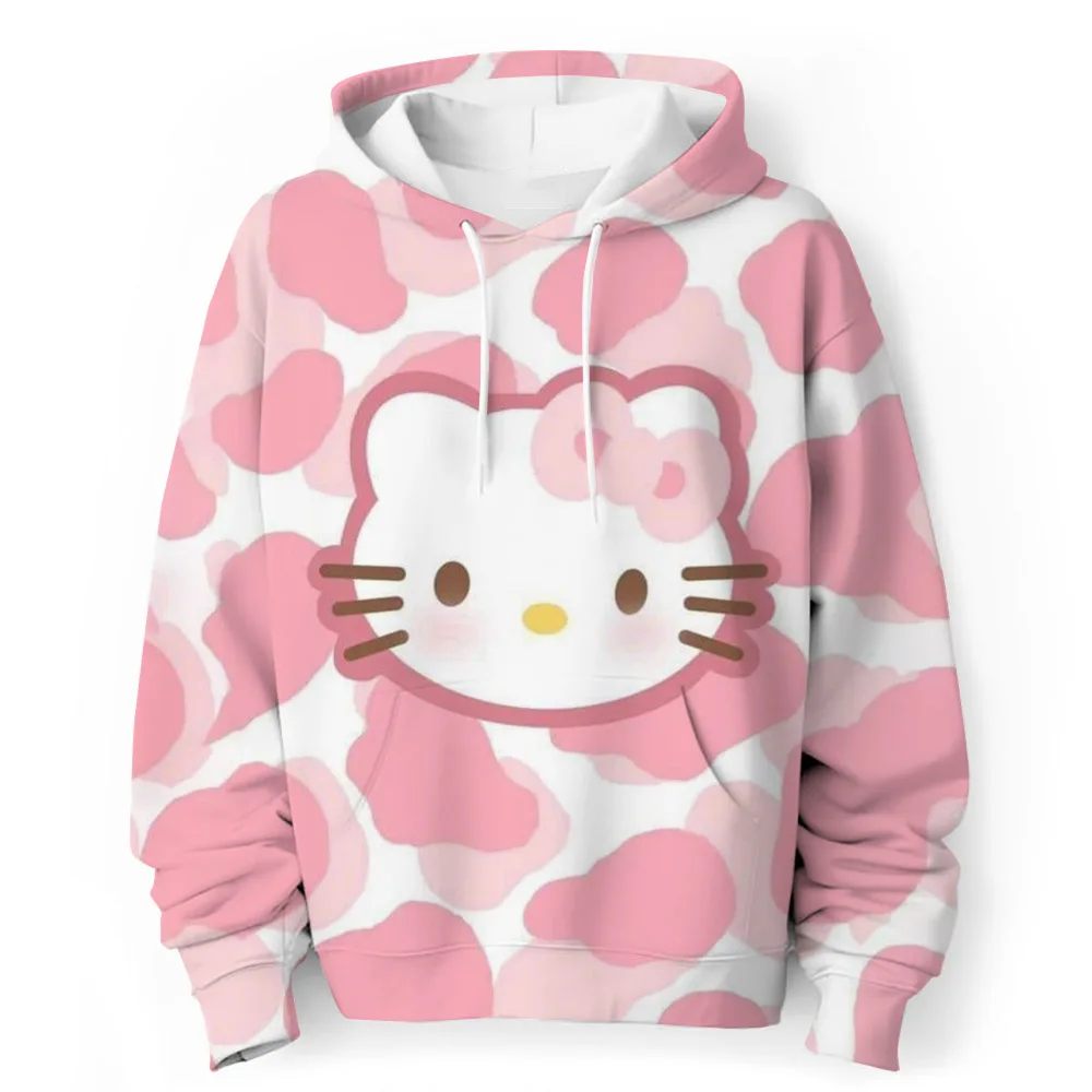 Hello Kitty kawaii children\'s fashion girls autumn clothing baby girl sweatshirt children\'s Kuromi hoodie toddler casual wear