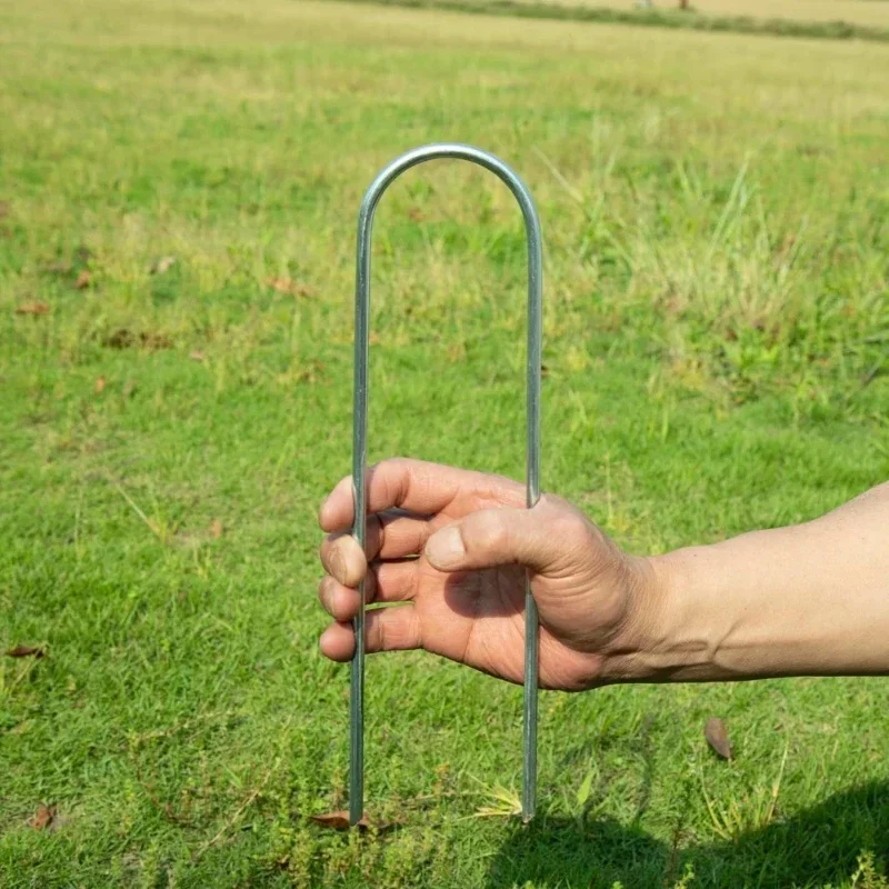 Premium Heavy Duty U Shape Windproof Ground Stakes,Galvanized Tent Pegs for Outdoor Camping, for Garden Canopy Trampoline Fixing