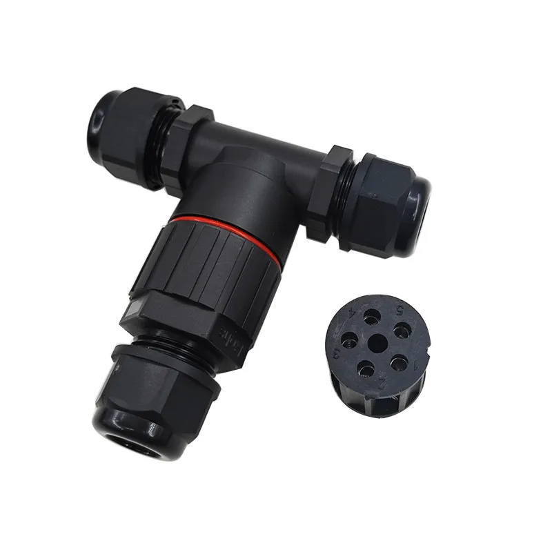 10pcs IP68 T Shape Waterproof Connector 2/3/4/5 Pin Wire Connectors Quick Screw Connect Push-in Terminals Electric Junction Box