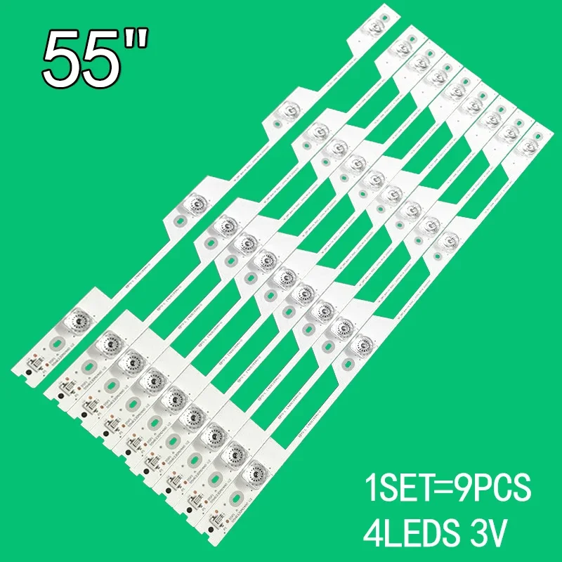 9 pieces=1 set, suitable for the new  55 inch 4LED y55A580 LCD TV backlight strip 4C-LB5504-HR3 HR4/55HR330M04A2 V0 TCL L55P1