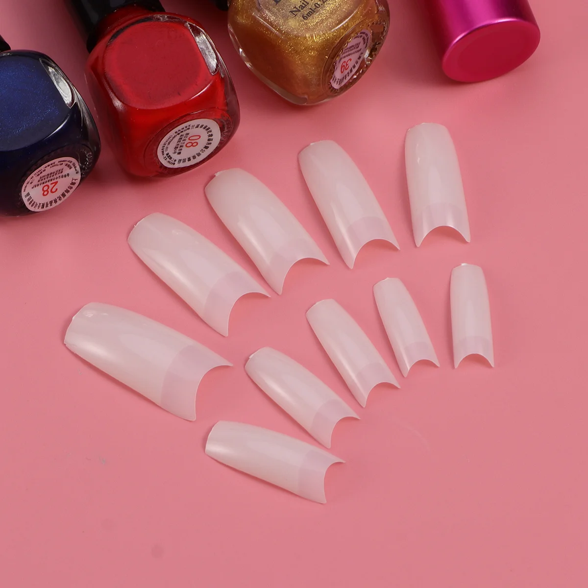 

500pcs Fake Nail Tips Clear French Style Artificial Full Cover For Gel Acrylic Nail Art False Manicure Tools