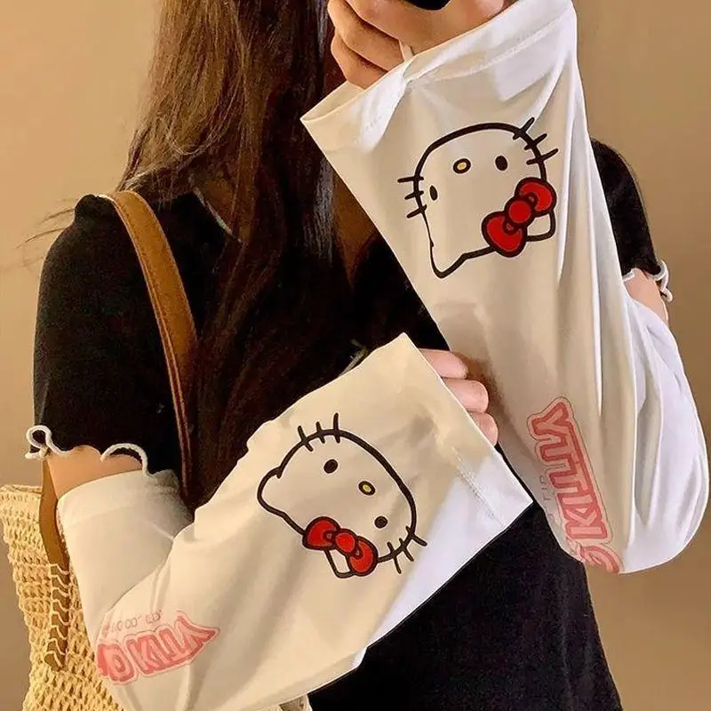 サンリオかわいいアイススリーブハローキティ夏の日焼け止めアイスシルク新スタイルアウトドアファッション快適なカジュアル多用途