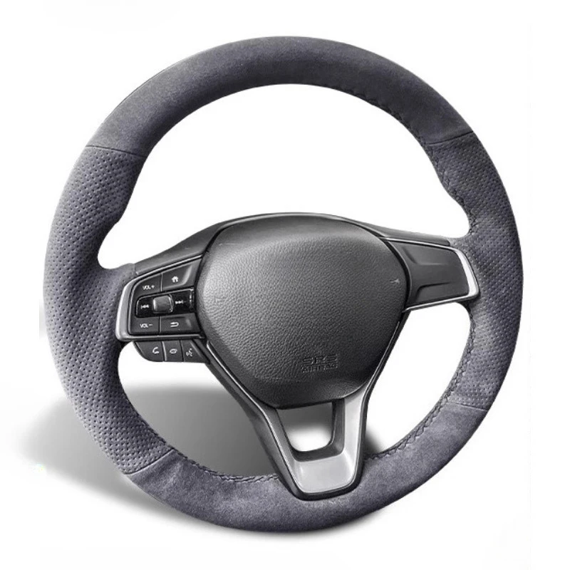 

DIY Hand Sewn Anti Slip Sweat Absorbing Suede Steering Wheel Cover Wrap For Honda 10.5th Accord 2018-22 Car Interior Accessories