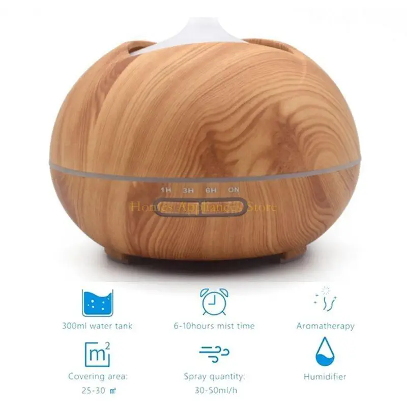 D0AB 300ML العطر العطر الأساسي للزيت الناشر الخشب مرطب للمكتب المنزلي