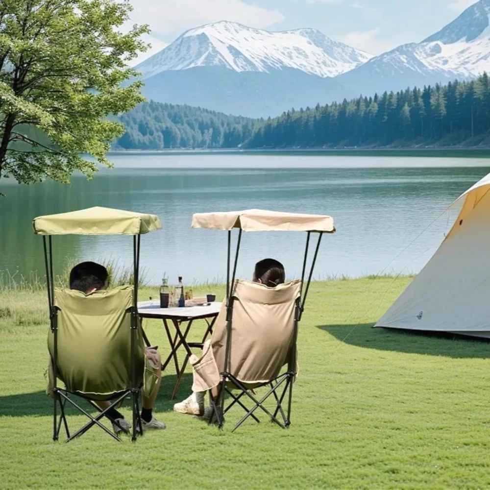 

Outdoor Fishing Chair Camping Park Oxygen Absorption Folding Chair with Sunshade Portable Beach Chair Equipment