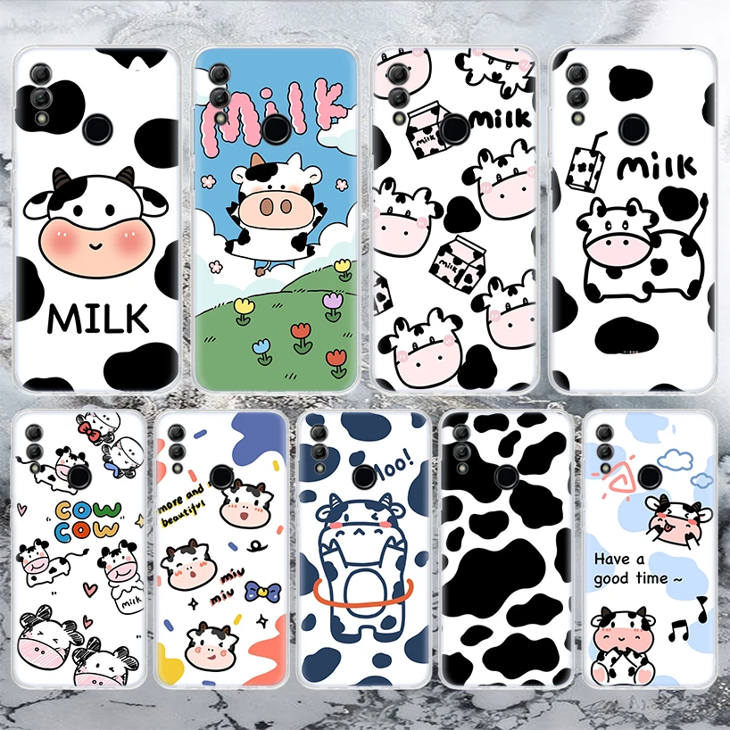 Dairy Cattle Cow Speckle Cute Soft Phone Case For Huawei Honor 10 Lite 9 8A 8X 8S 9X Pro P Smart Z Y5 Y6 Y7 2019 Y9S 20I 50 Shel