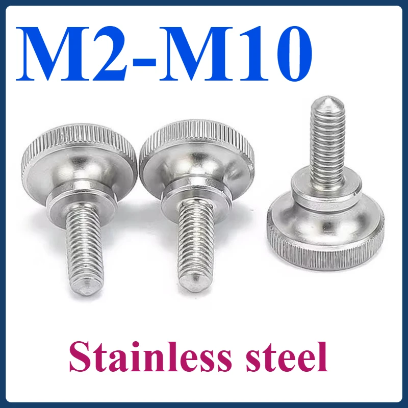 

High-head hand-tight screw 304 stainless steel knurled big head step screw hand twist M2 M2.5-M10