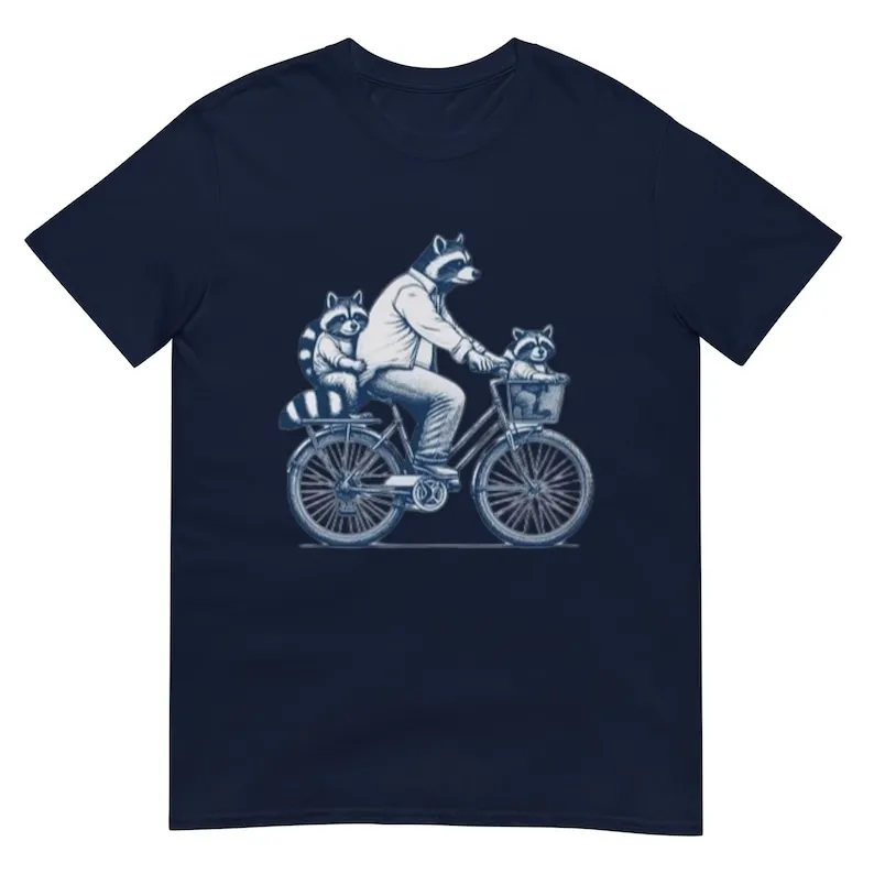 Raccoon Father Child Cycling Shirt