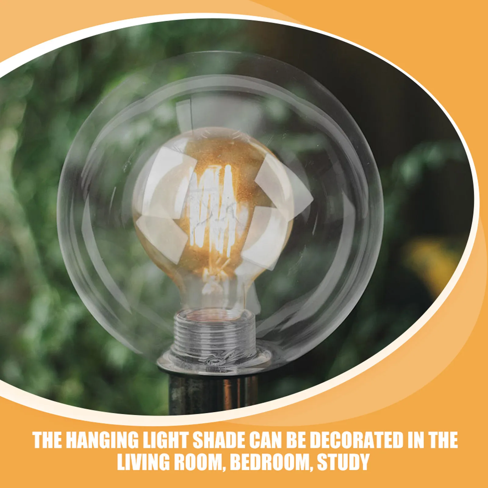 

2Pcs Transparent Round Glass Light Globes Clear Replacement Lampshades for Pendant Fixtures Household Lighting