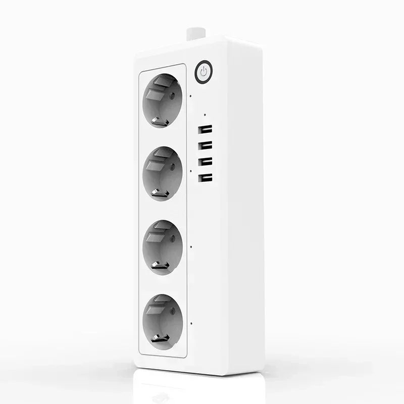 

Умный удлинитель Wi-Fi, 4 розетки ЕС, вилка 4, USB-порт для зарядки, приложение синхронизации, голосовое управление, работа с Alexa Google Home Assistant