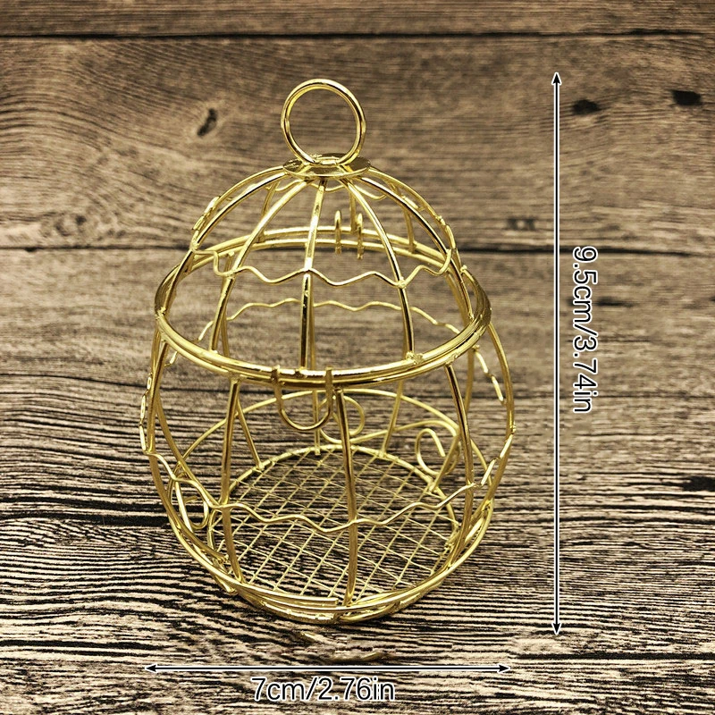 Mini Metal Gold Vintage Bird Cage Candy Boxes Baby Shower Favor Gift Box Party Festival Supplies Hollow Decor