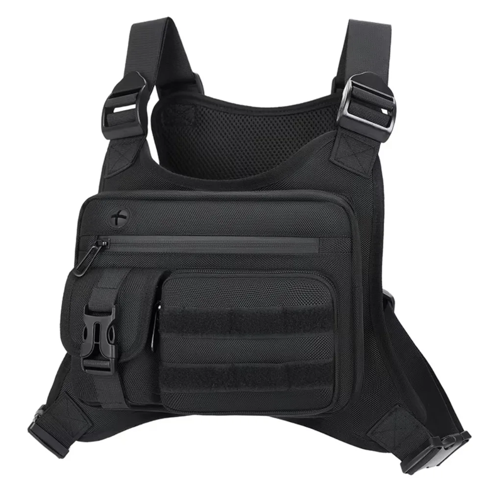 Adjustable Sports Vest Bag Multi-functional Lightweight Multi-functional Chest Bag Water Resistant Oxford Cloth