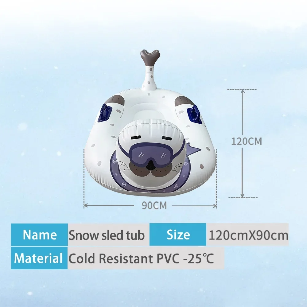 Factory Adult Winter Sports Cold Resistant PVC Inflatable Snow Tubes Floated Sled For Kids