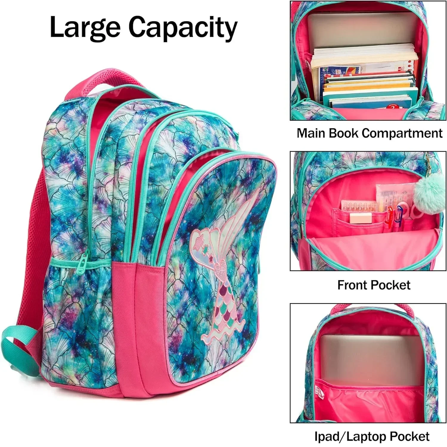 3 PCS Backpack Set in Primary Schoolbag Girls School Bags Waterproof Book Bags Children School Bags with Lunch Bag Pencil Case