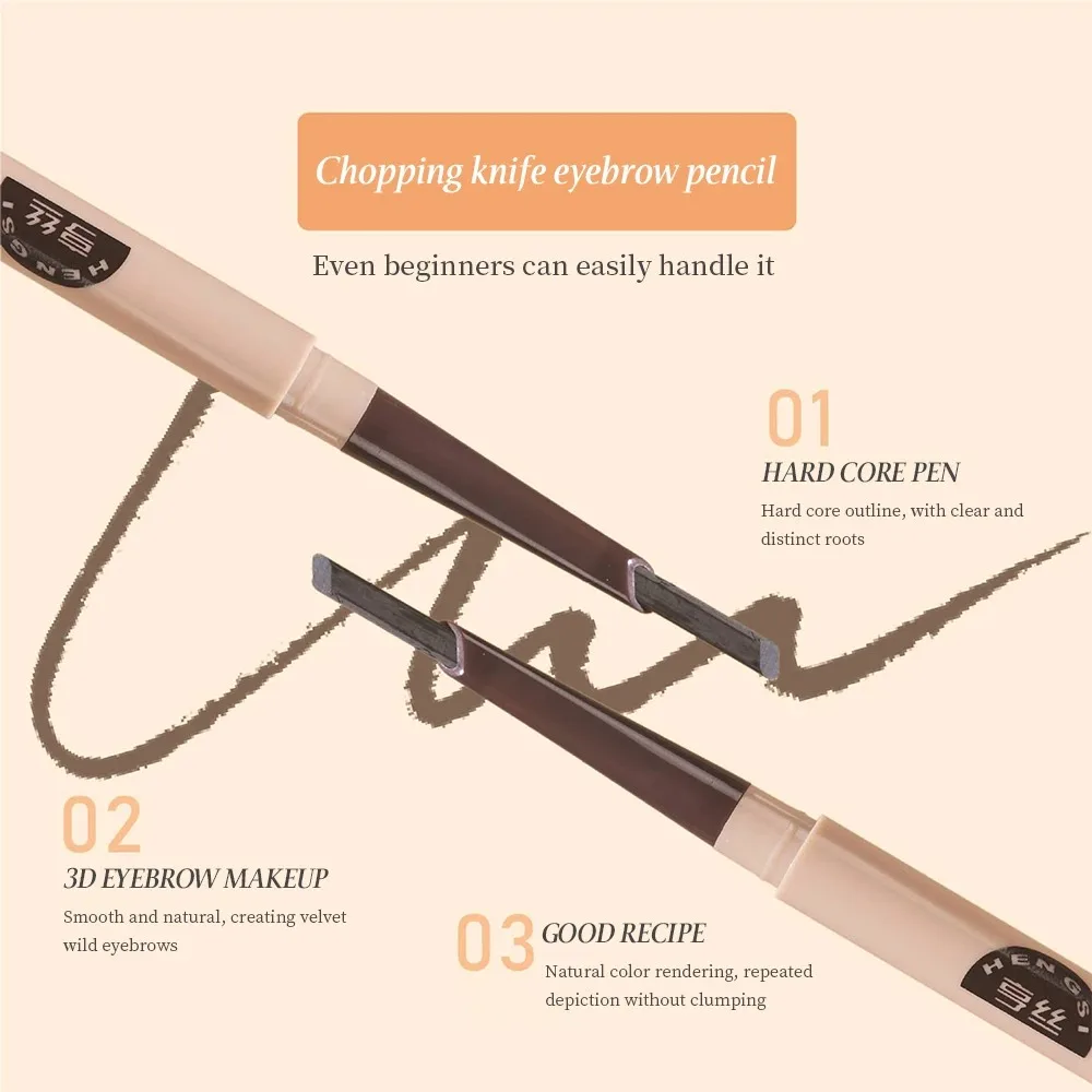 Makeup Eyebrow Pencil Waterproof Authentic Automatic Double-ended Hengsi Brand Eyebrow Brush Long-lasting Brand Eyebrow Pencil