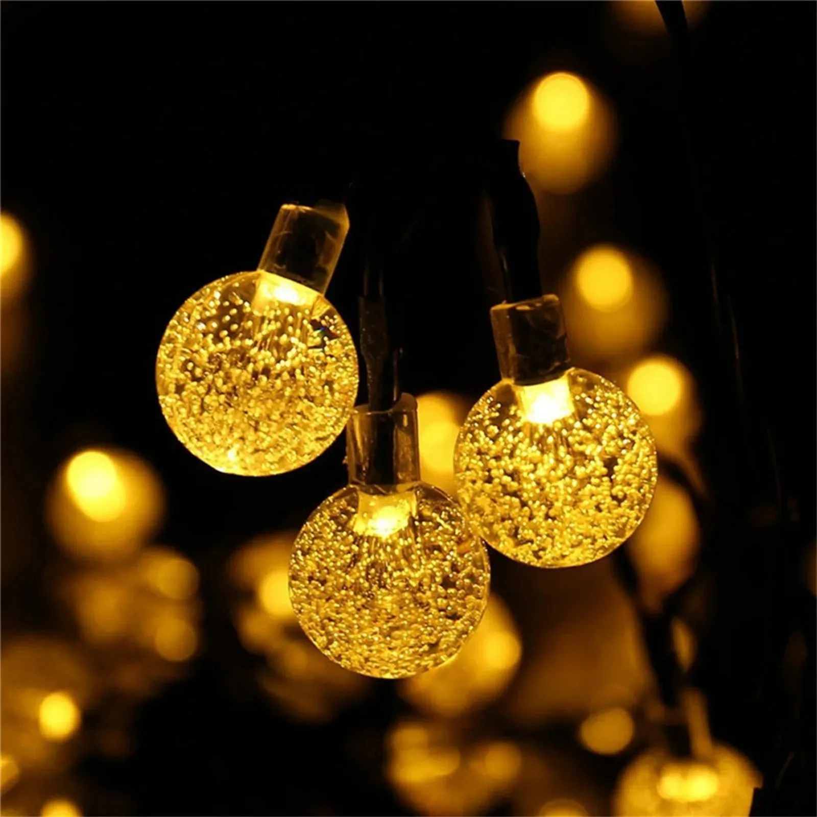 20/50/100LED Solar-Powered Bubble Ball LED String Light Waterproof Outdoor Courtyard Garden Fairy Lights Wedding Decorations