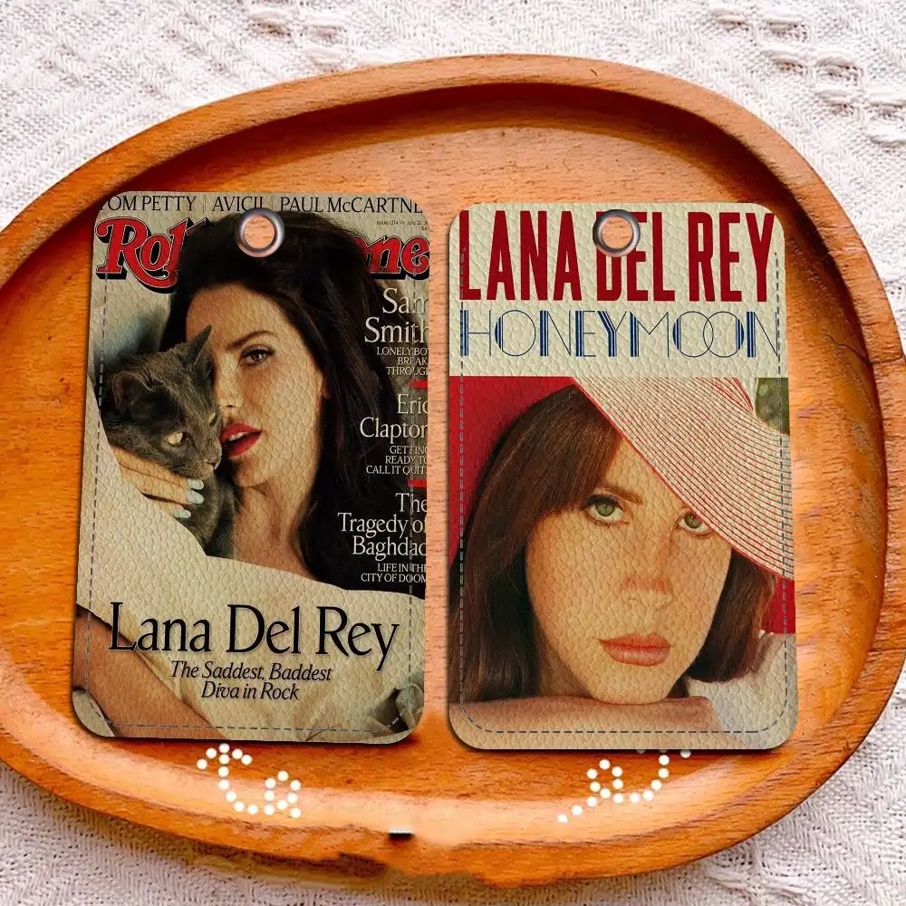 Grammy Classic Music L-Lana D-Del Rey Style PU Access Card Holder with Keychain - Protection for Bank card,Subway, Bus Card case