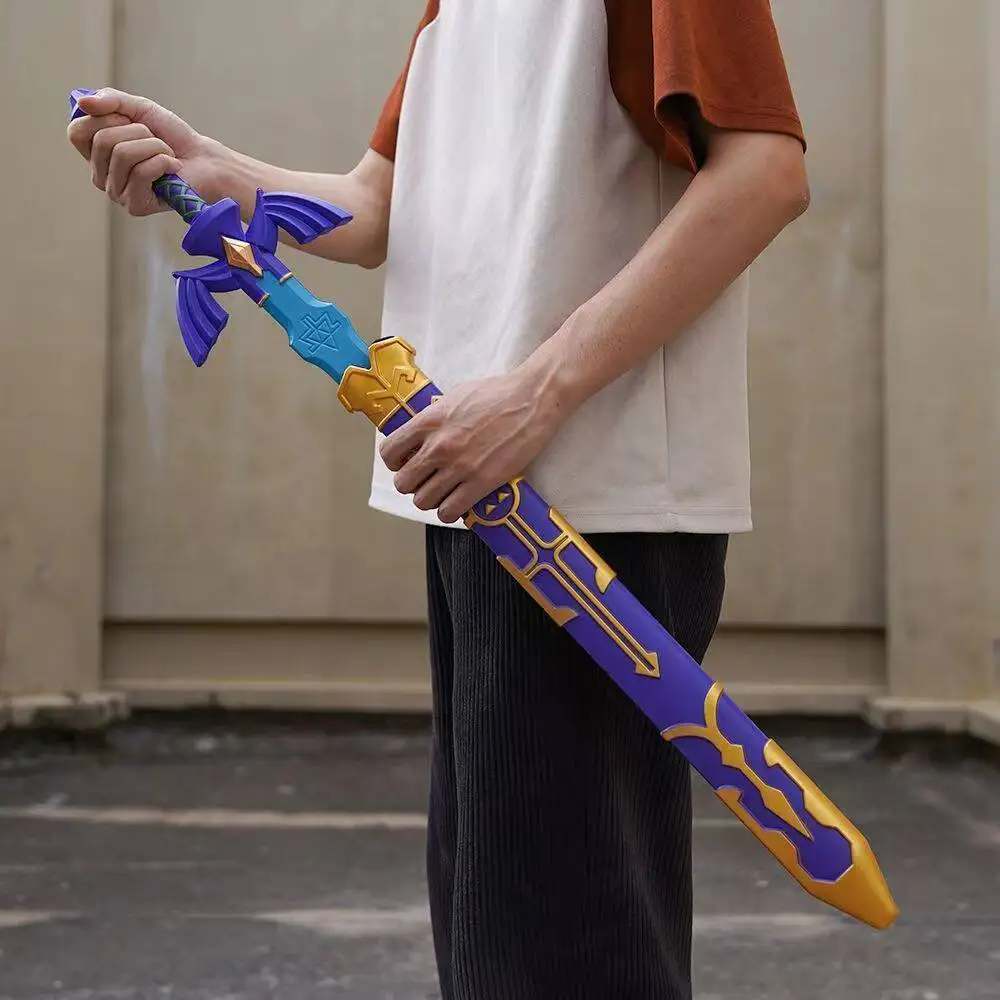 80cm Master Sword Game Peripherals Cosplay Prop with Strap Soft Toy Sword weapons Model Desk Collectible Ornament Gift for Boys