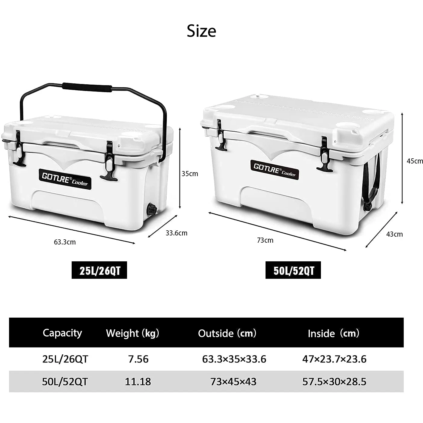 25L/50L Outdoor Travel Camping Ice Chest Cooling Box Cooler Box for Beverage