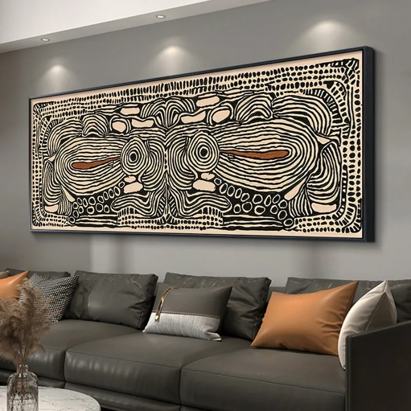 

2D Flat, Large Modern Bohemian Wall - Wide Canvas Suitable for, Bedroom, Office - / Spray Texture Decor Unframed 2026 New Style
