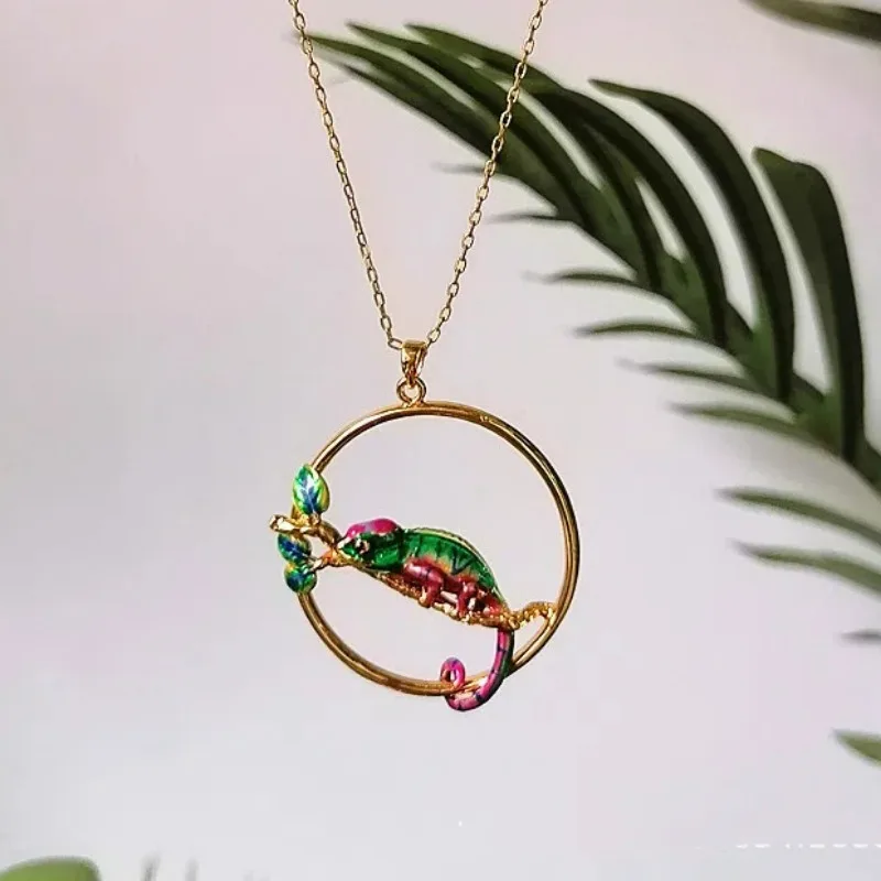 

New Pupular Y2k Accessories Rural Series Goth Jewelry Drip Oil Cute Chameleon Dangle Pendant Earrings for Women Fairy Tale Style