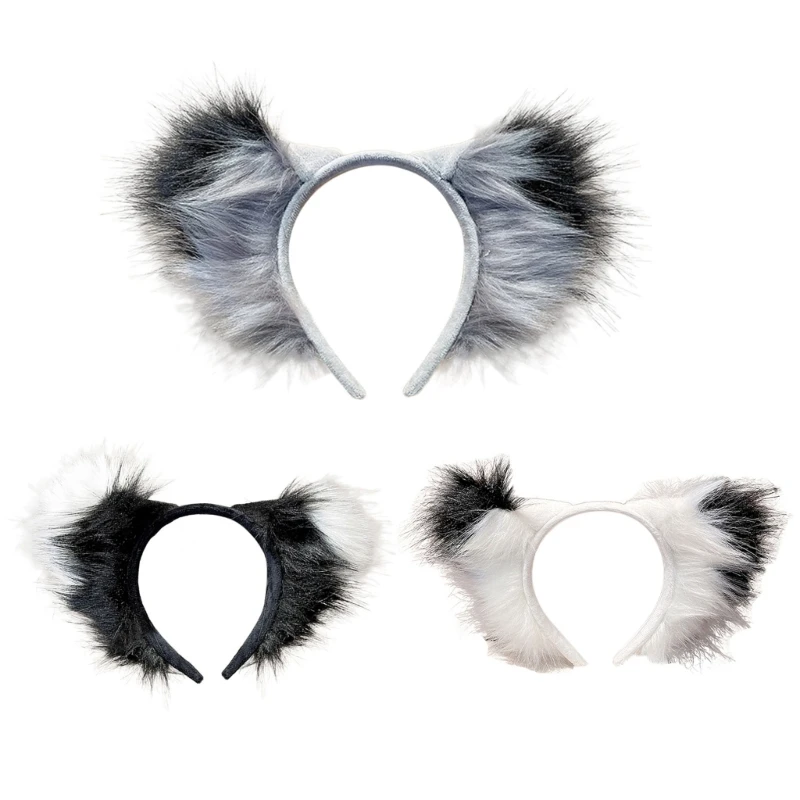 

MXMB Wolf Ear Headband Halloween Cosplay Props Ears Fursuit for Live Show