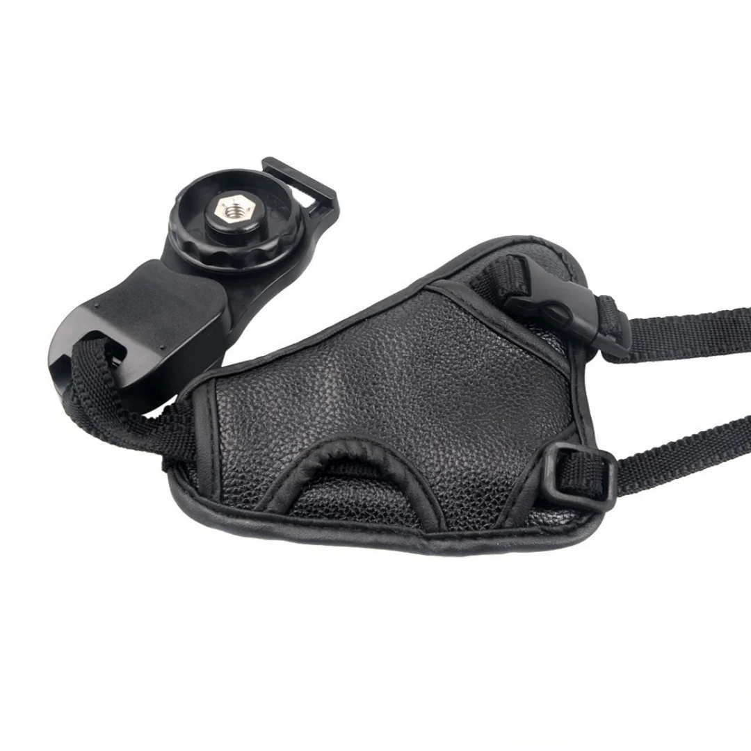 Universal Anti-Slip Triangle Wrist Strap for DSLR and Mirrorless Camera Portable Carry PU Band with Tripod Transfer Screw Port