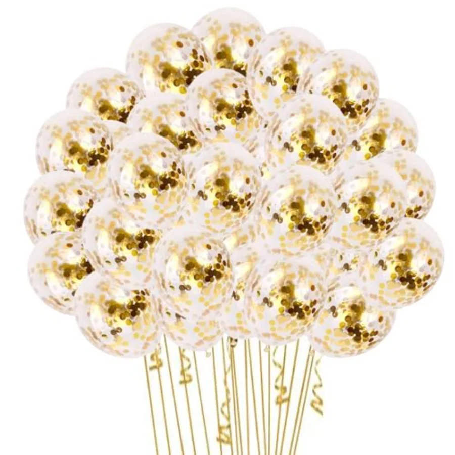 

Gold Confetti Balloons, 50 Pcs 12 Inch, Glitter Gold Confetti Party Balloons, Party Decorations, Birthday Wedding Baby Shower P