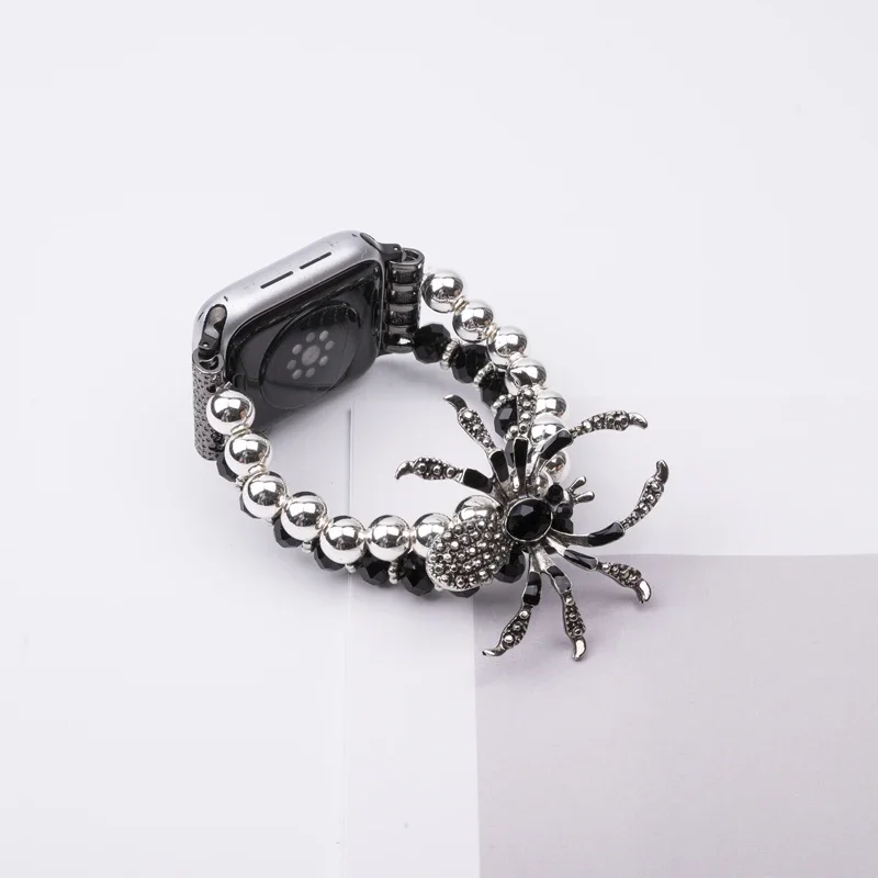 Spider Strap for Apple Watch Serie 7 8 9 6 5 4 Accessories Band Halloween Bead Bracelet for IWatch SE 49mm 44mm 40mm 45 41 38 42