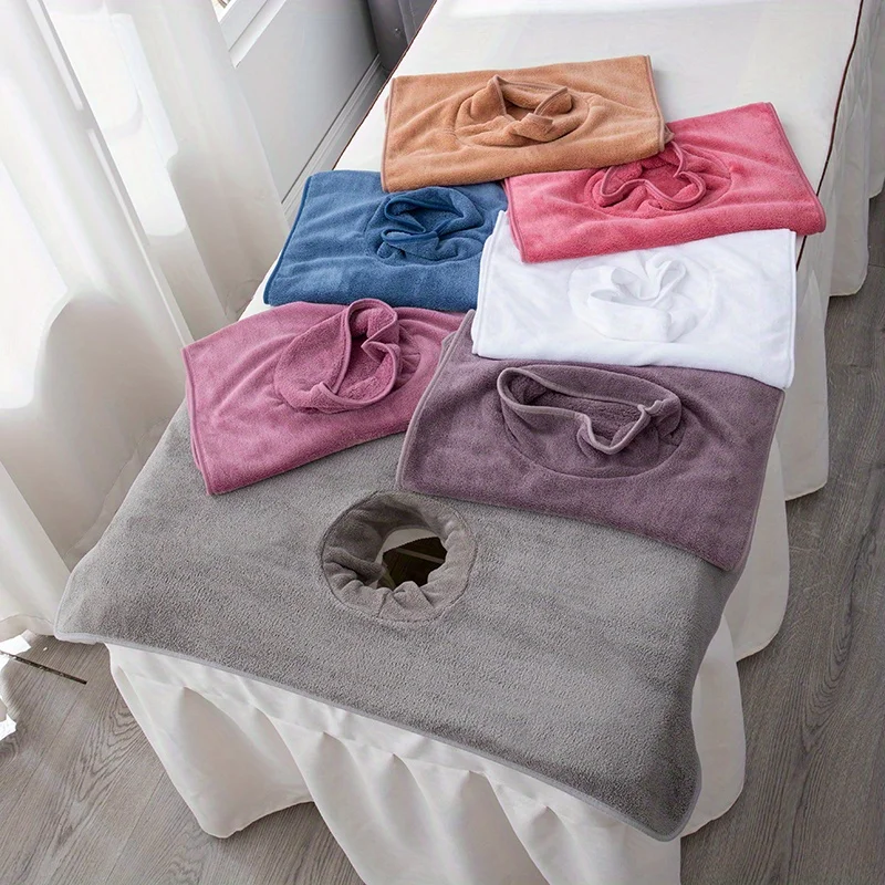 2Pcs Spa Facial Hole Cover Set,Soft Absorbent Durable Microfiber Pillow Covers,Multi Size Hole Covers Anti-Contamination