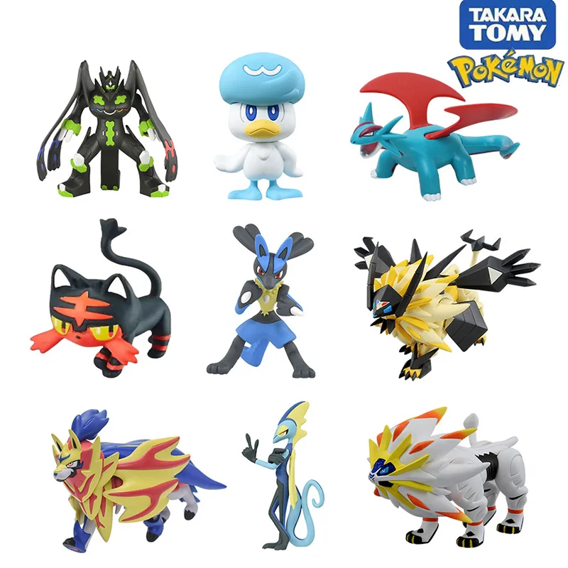 

Original Pokemon Lucario Solgaleo Zygarde Inteleon Litten Zamazenta Figures Toys Quaxly Action Figure PVC Model Doll Gifts