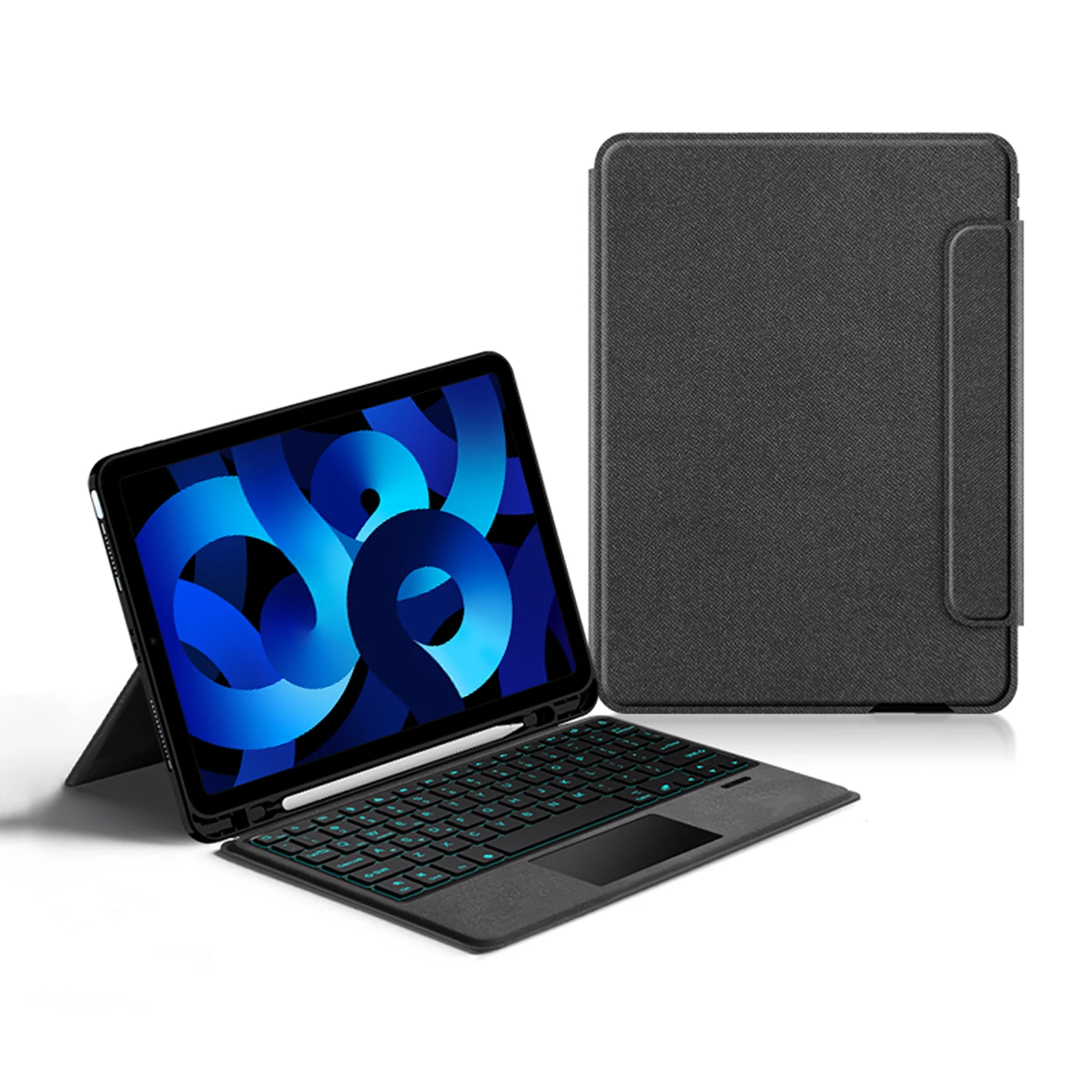 Smart Touchpad Keyboard Case For iPad 10th/11th (A16) Magnetic Separable Backlight Bluetooth Cover Horizontal Vertical Support