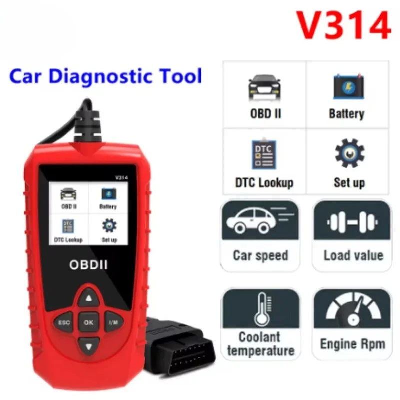 Onboard Code Reading Card Detection Automotive Flaw Detector V314 Universal Car OBDII Scanner Reader Automotive Diagnostic Tool