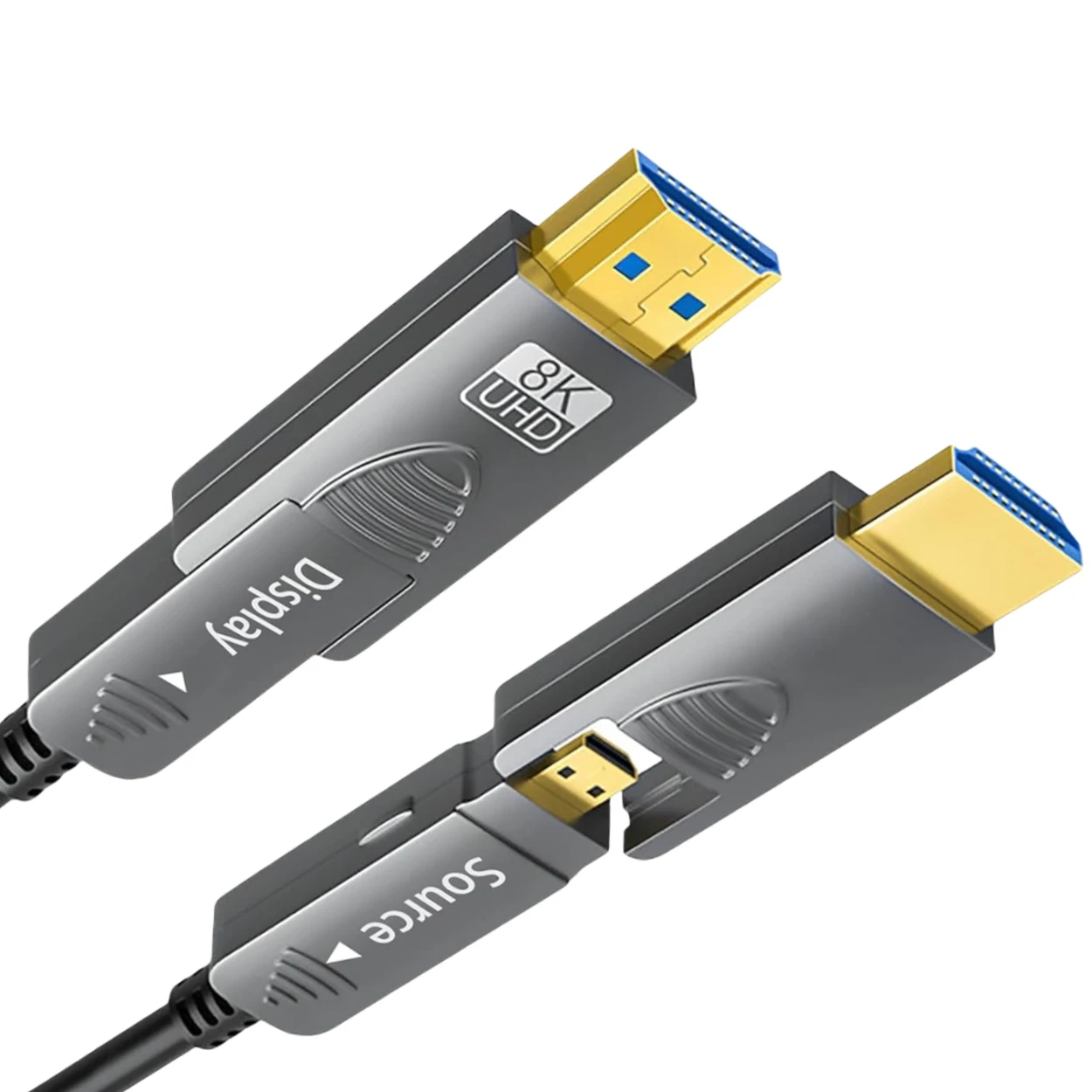 Cabo de fibra óptica de alta resolução 8K para HDTV 48Gbps 2.1 Versão Conector destacável PVC EARC HDR10 + Microfone Alto-falante