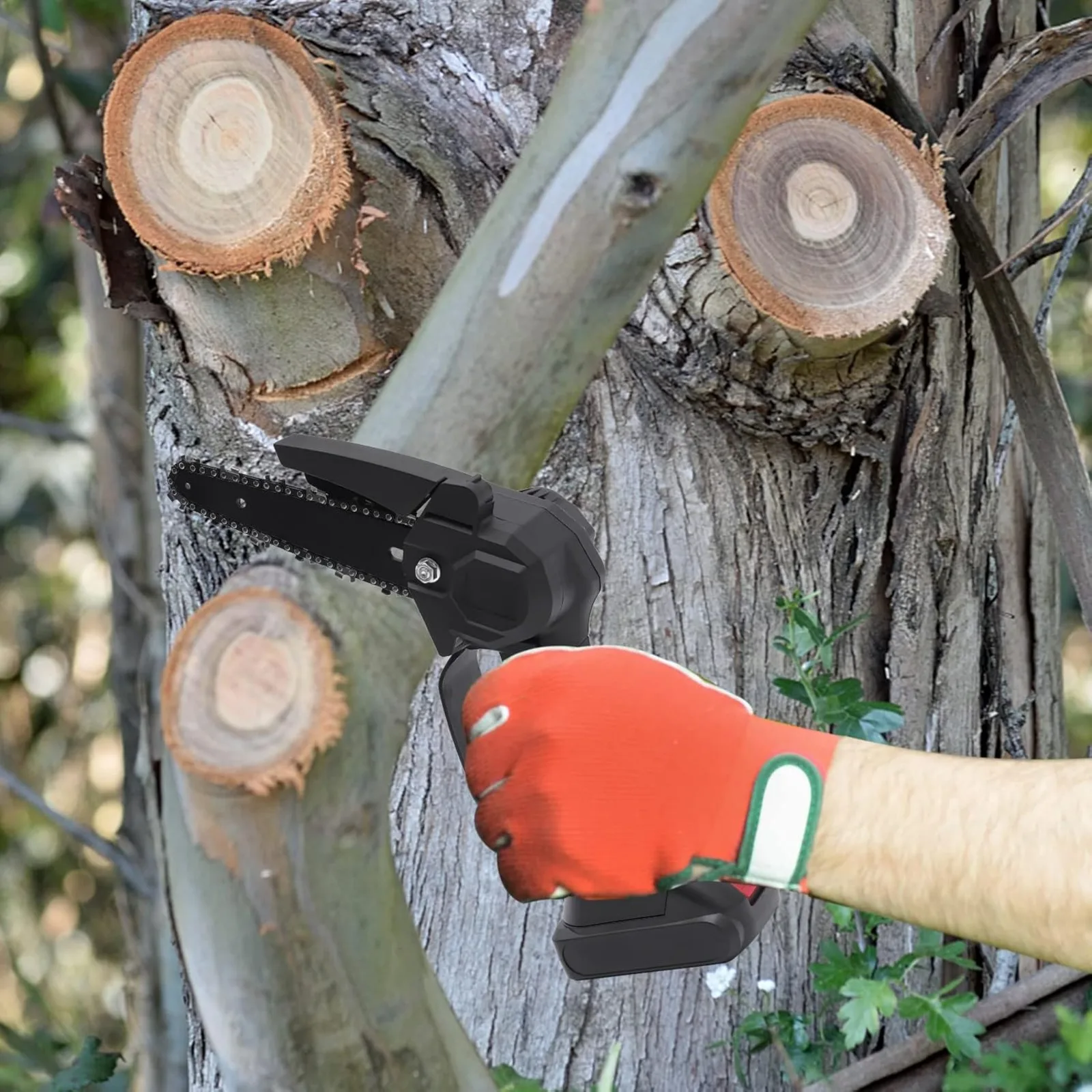 

2-In-1 Cordless Pole Saw, Mini Chainsaw 21V 1.0AH Battery Powered Pole Saws for Wood Cutting, Garden Pruning, Tree Pruning