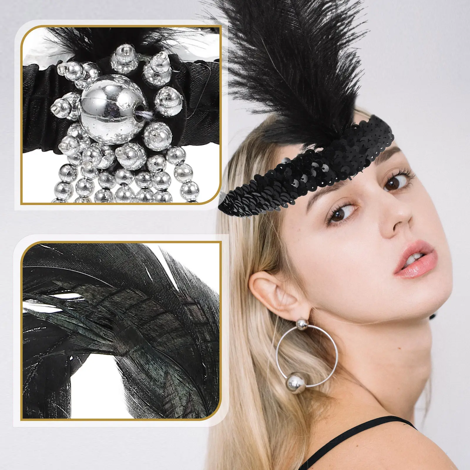 

12Pcs Sequin Headbands Festival Party Hair Accessories Simple Charming Headdress Performance Headwear for Adults