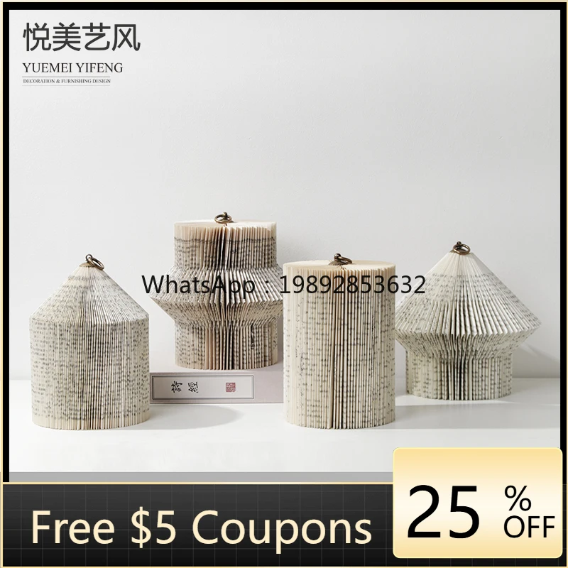 LYY Simple Modern Light Luxury Handmade Origami Geometric Art Ornament Style Model Home Living Room Display Cabinet Decoration