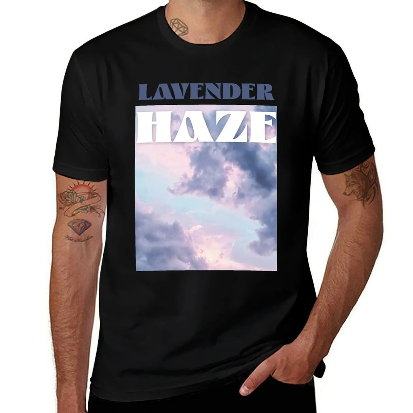 

Retro Lavender Haze Swiftie Inspired Eclectic Cloud Lyrics T-Shirt customs design your own man clothes t shirt for men