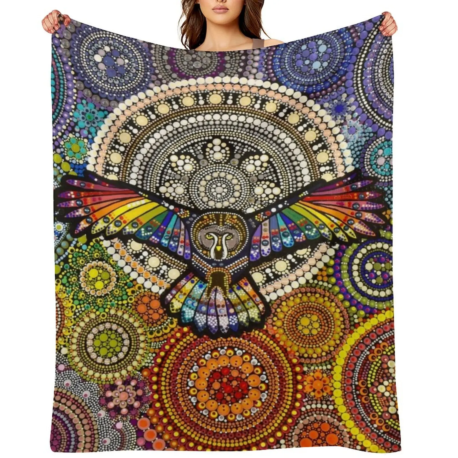 

Moonlight Owl Throw Blanket blankets ands Hairy For Sofa Thin heavy to sleep Blankets