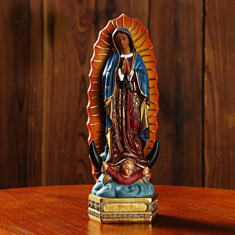 

Mexican Virgin Statue Decoration Religious Interior Desktop Decoration Gift Resin Crafts