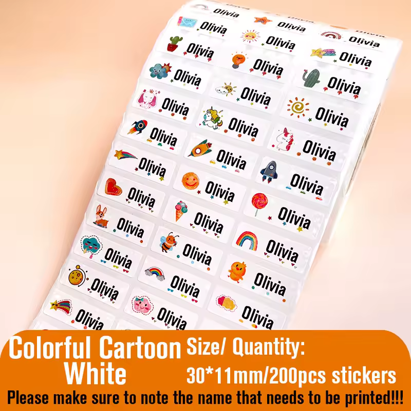 Custom Name Tag Sticker Waterproof Kawaii Stickers Decals Personalized First Name Label for Children School Stationery Bottle - Image 8