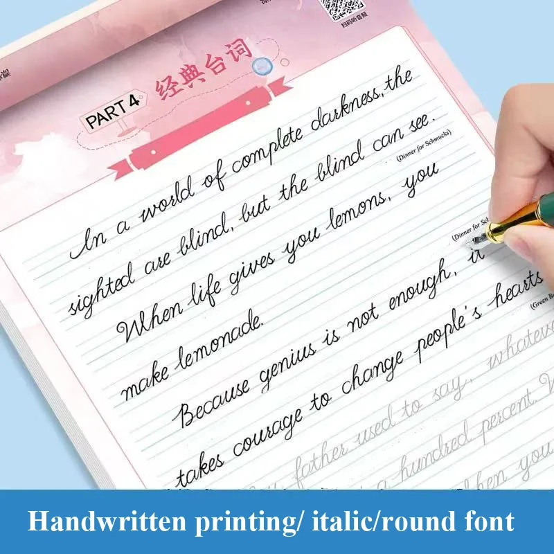 English Copybook for Calligraphy Books for Adult Word Handwriting Italian Italic Cursive Printitalian English Practice Book