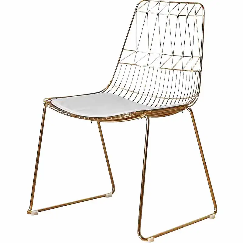 garden outdoor lounge side lucy steel frame mesh  dining  gold metal wire chair