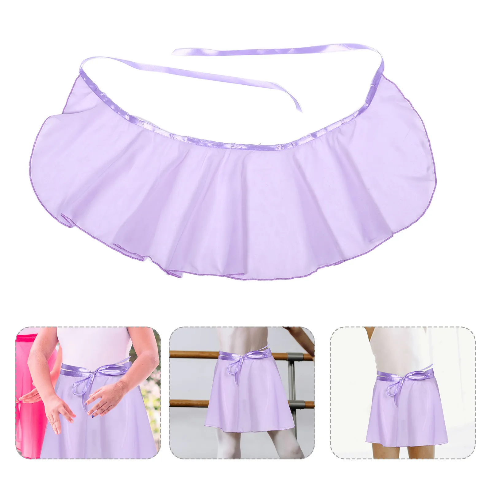 

Ballet Skirt for Girls Stylish Wrap Design with Adjustable Tie Breathable Fabric Perfect for Dance Practice Performances Purple