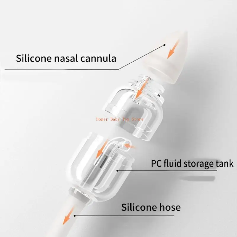 J0PF جهاز شفط أنف الطفل المحمول قابل للفصل من السيليكون يتميز بتصميم مضاد للارتجاع لسهولة الاستخدام اليومي #2
