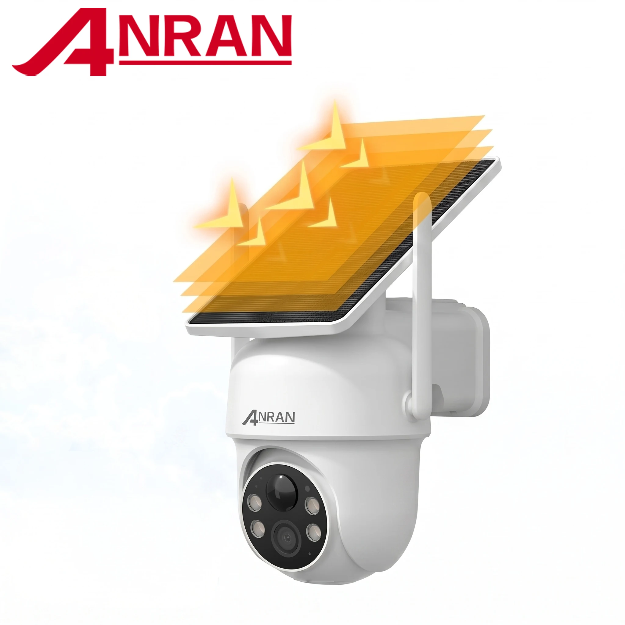 Caméra solaire ANRAN 3/5MP 2.4G, caméra WiFi extérieure, caméras à batterie, sans frais mensuels, détection PIR, audio bidirectionnel, vision nocturne couleur