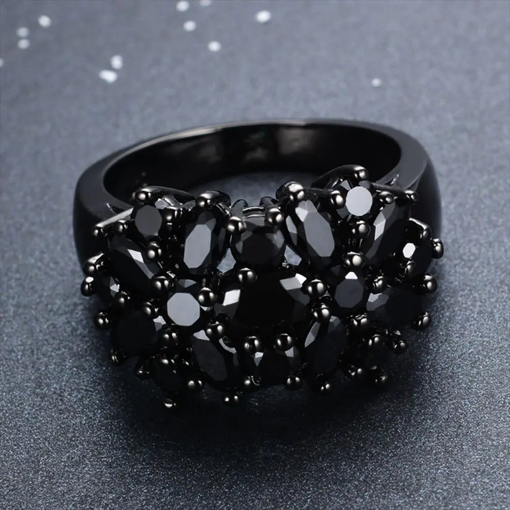 Unique Copper Inlaid Ring Black Oval Wedding Rings Fashion Jewelry Women Men  Border Rings Unique Fashion New